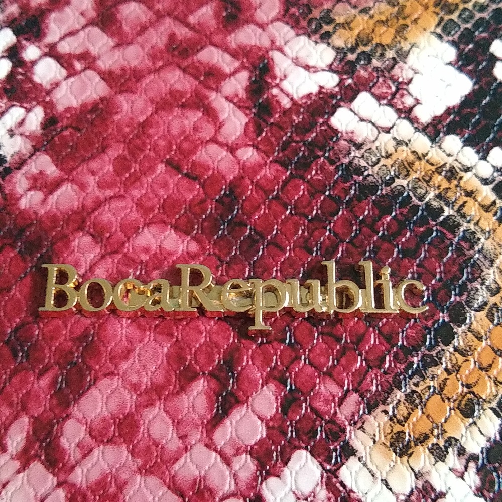 Boca Republic Pink Python Snakeskin Print Boxy Pu… - image 2